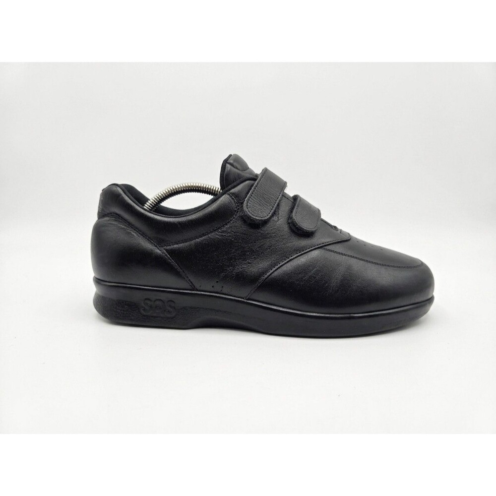SAS VTO Men's Black Leather Comfort Walking Shoe Hook & Loop size 11 Wide